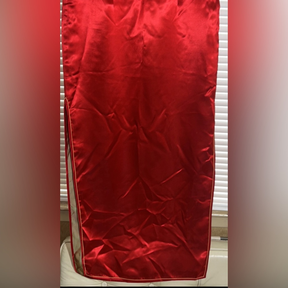 Yan’s Collection Red and Gold Phoenix and Falcon Chinese Dress.  Like new. - Picture 12 of 14